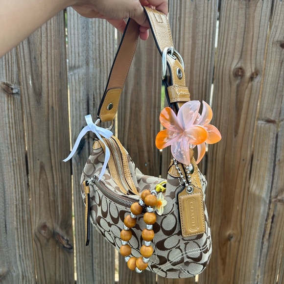 Coach Jacquard Half Moon Hobo Shoulder Bag Vintage Y2K - Picture 2 of 8